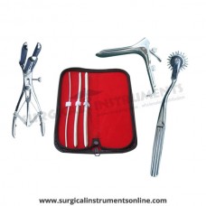 Hegar uterine dilator 3 pieces set,3-4, 7-8, 9-10, wartenberg pinwheel, mathieu speculum, grave large